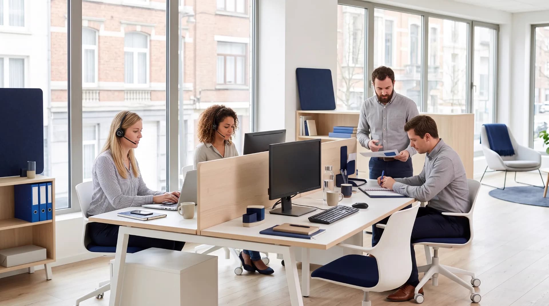 L'équipe On Service au travail dans son bureau